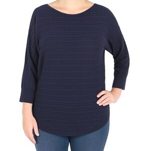 Market Spruce Sweater Womens M Navy Cable Knit Dolman Sleeve Pullover NWT‎